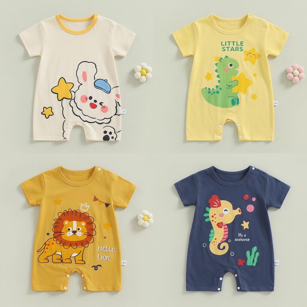Baby Summer Linen Sleeveless Jumpsuit - Bodysuit Linen Katun Bayi Baru Lahir