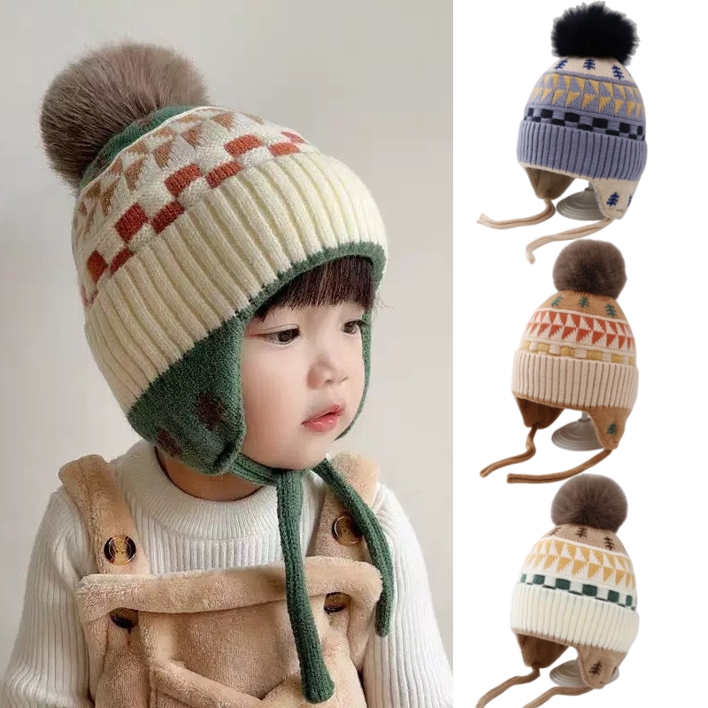 Infant Beanie Hat With Ears - Topi Beanie Bayi Pelindung Telinga dengan