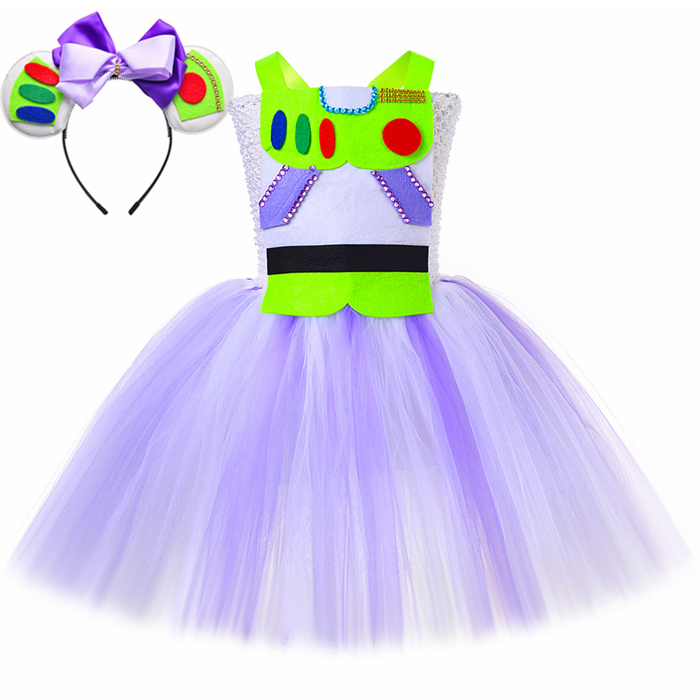 Toddler Girl Tulle Party Dress - Kostum Buzz Lightyear Anak Perempuan Gaun