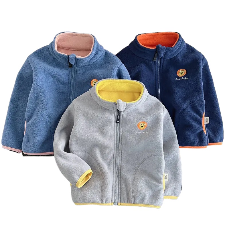 Toddler Boy Winter Fleece Jacket - Jaket kardigan bulu domba Polar, pakaian