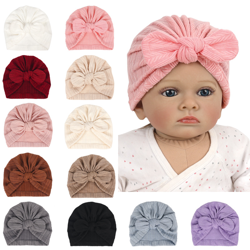 Infant Beanie Hat With Ears - Topi Bayi Perempuan Motif Gandum Baru