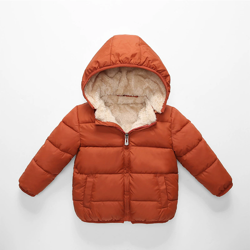 Toddler Boy Winter Fleece Jacket - Jaket Puffer Berkerudung Musim Dingin untuk