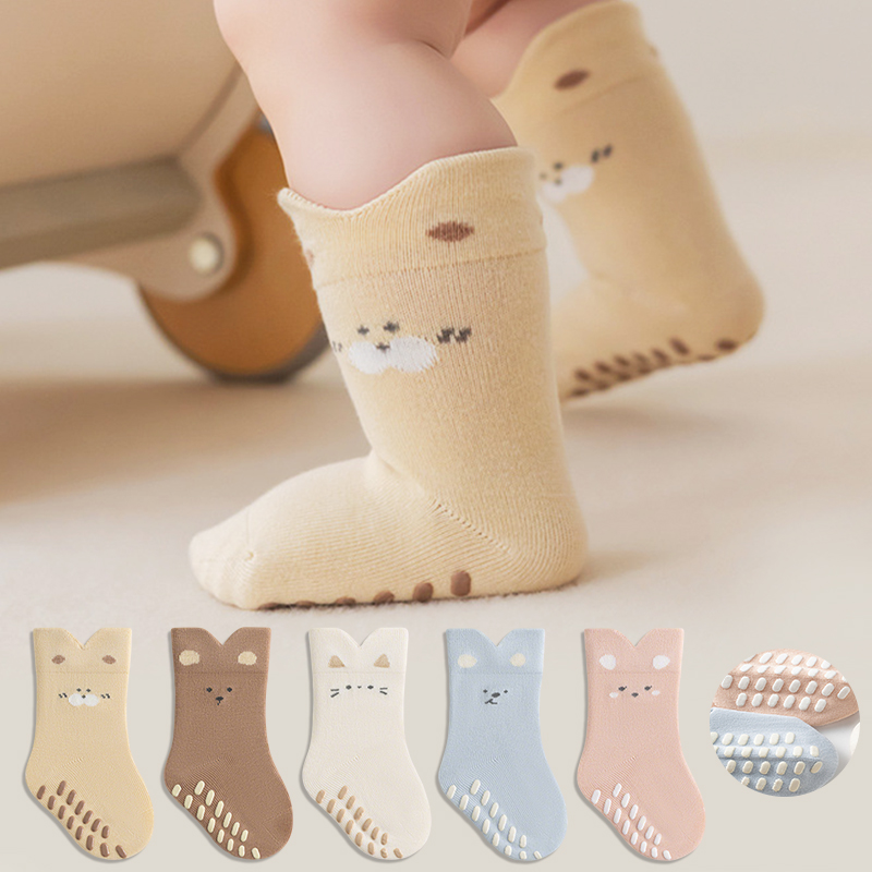 Unisex Baby Socks Non Slip - 3/5 Pasang Kaus Kaki Anti Selip