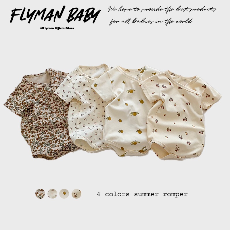 Newborn Baby Girl Romper Floral - Baju monyet bayi laki-laki perempuan, Jumpsuit