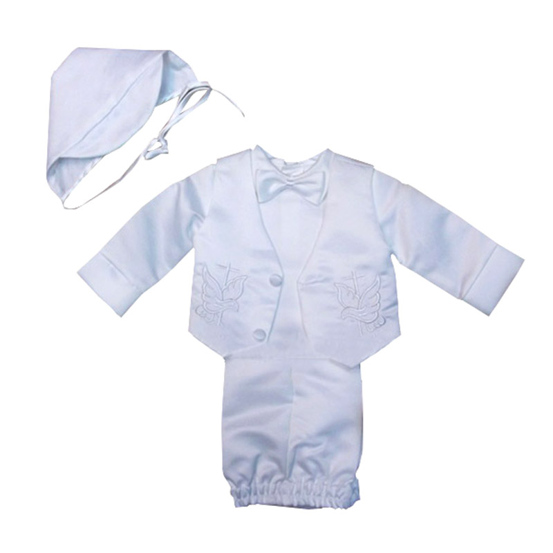 Baby Boy Suit Set Baptism - Pakaian pembaptisan bayi laki-laki setelan putih