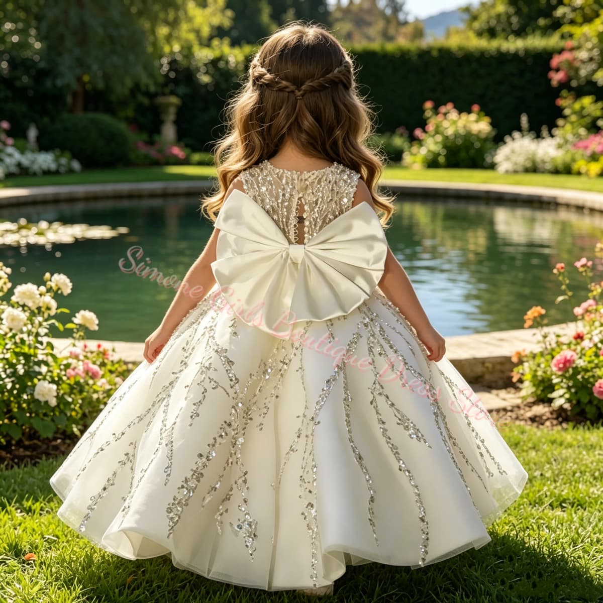 Toddler Girl Tulle Party Dress - Gaun Pesta Pernikahan Mewah Berhias Manik-manik