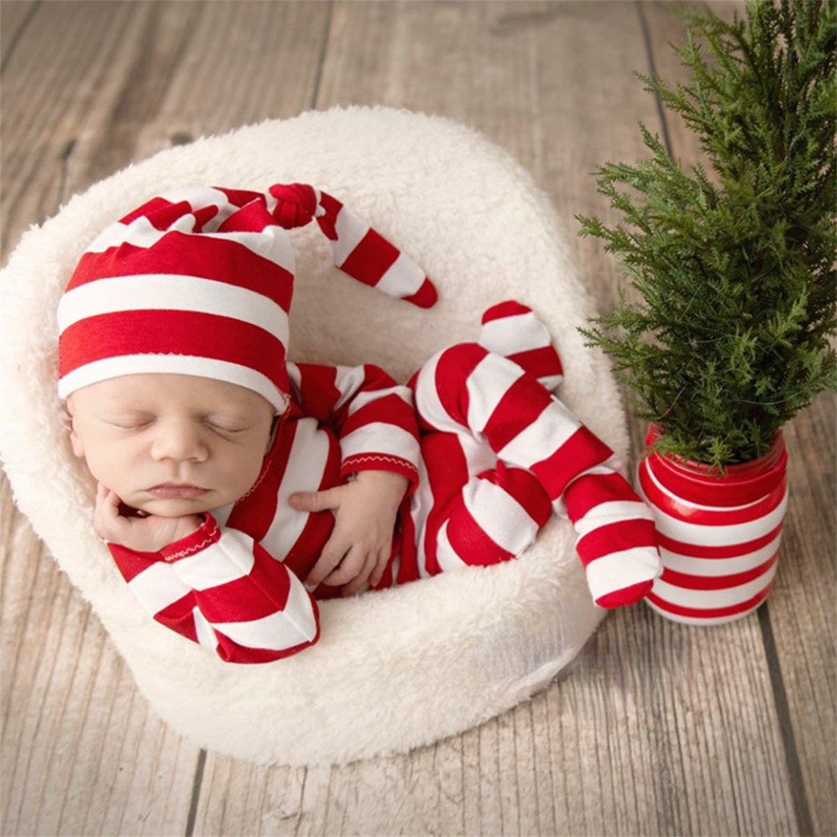 Infant Photography Props Outfit - Ylsteed Jumpsuit Merah Bayi Baru Lahir