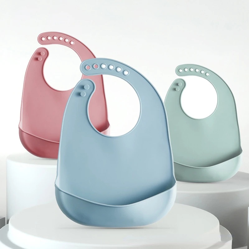 Waterproof Baby Bibs Silicone - 1-5pcs Celemek Bayi Silikon Tahan Air