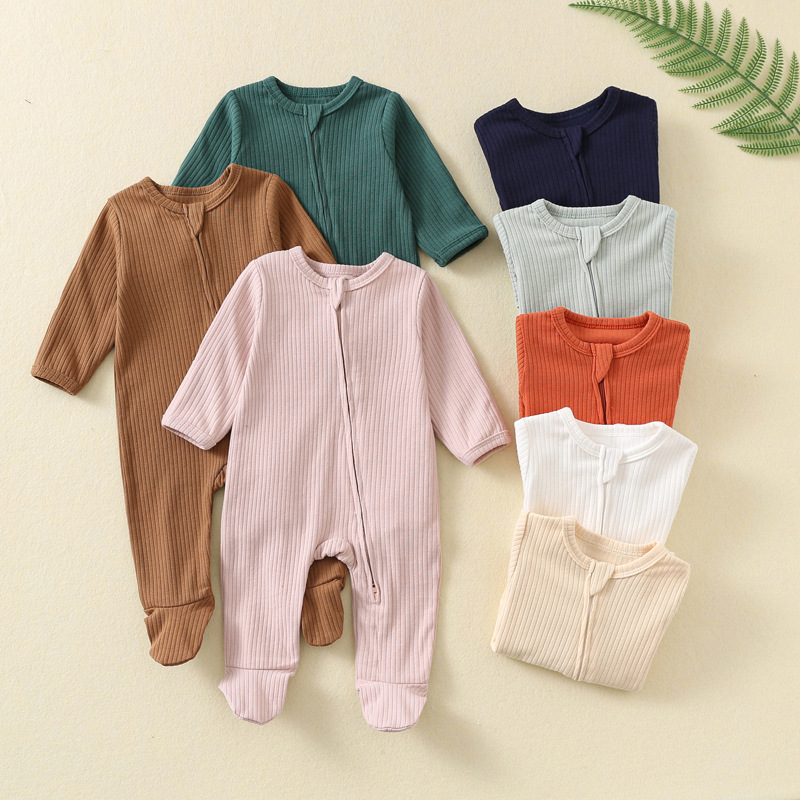 Cotton Baby Onesies Zipper - Baju Bayi Musim Gugur dan Musim