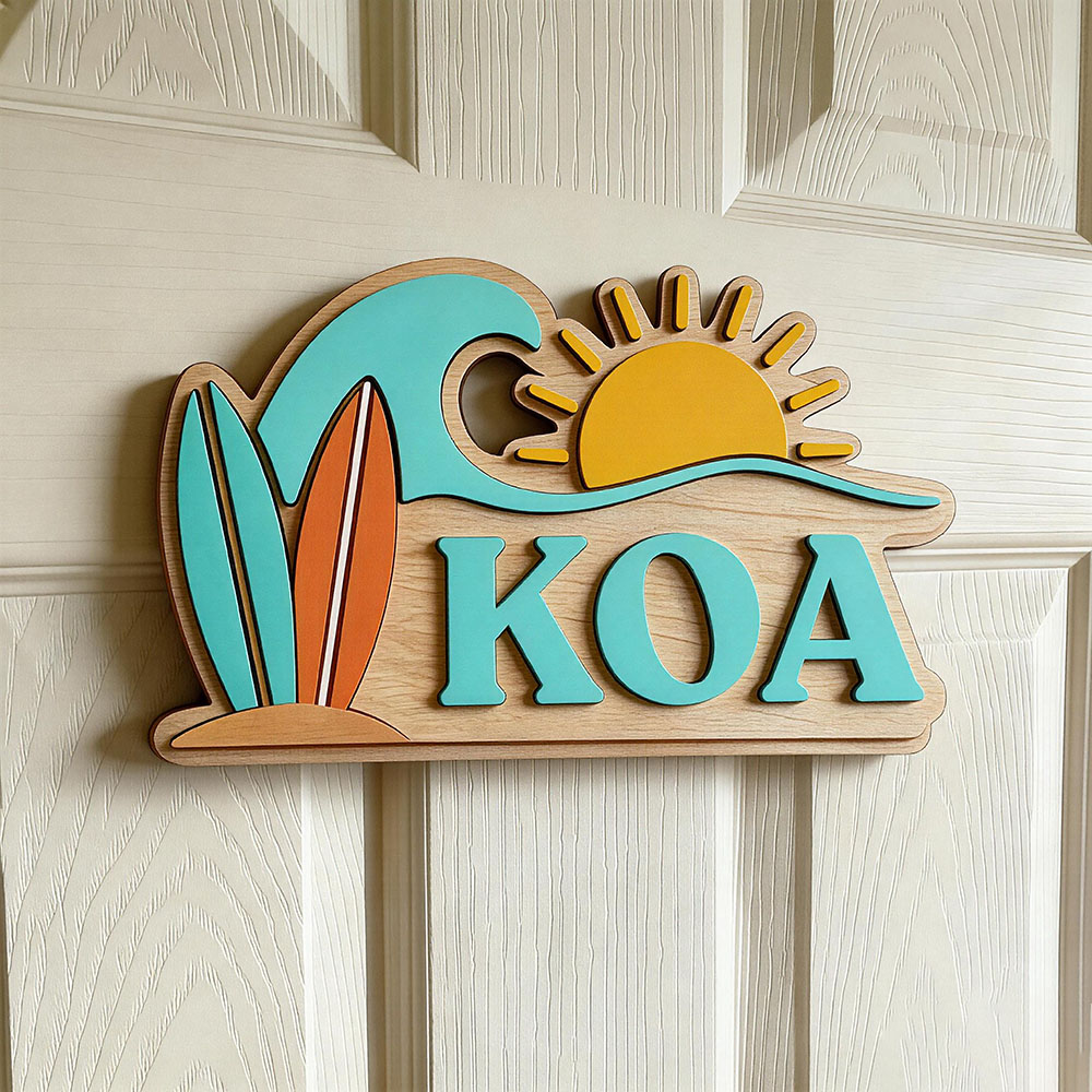 Nursery - Papan Nama Pintu Bertema Gelombang Pantai