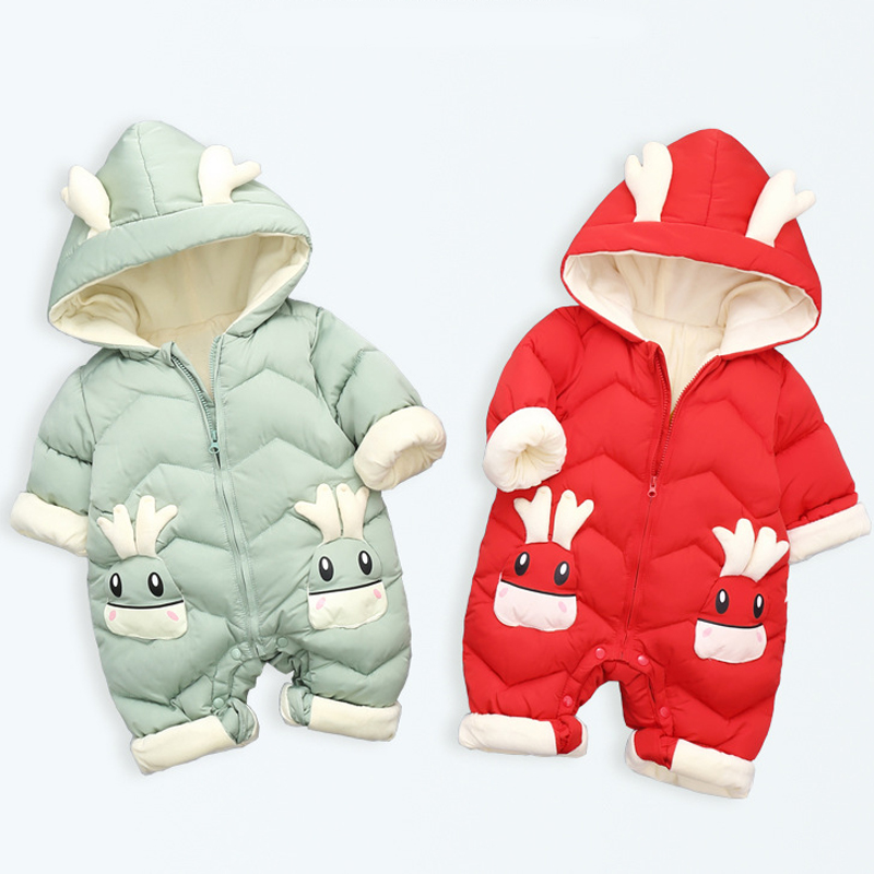 Cotton Baby Onesies Zipper - Baju monyet Beludru tebal untuk bayi,