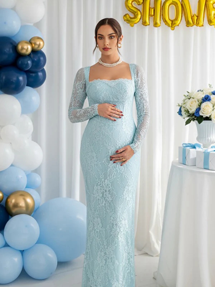 Maternity Wear - Gaun Pemotretan Ibu Hamil Berbahan Lace