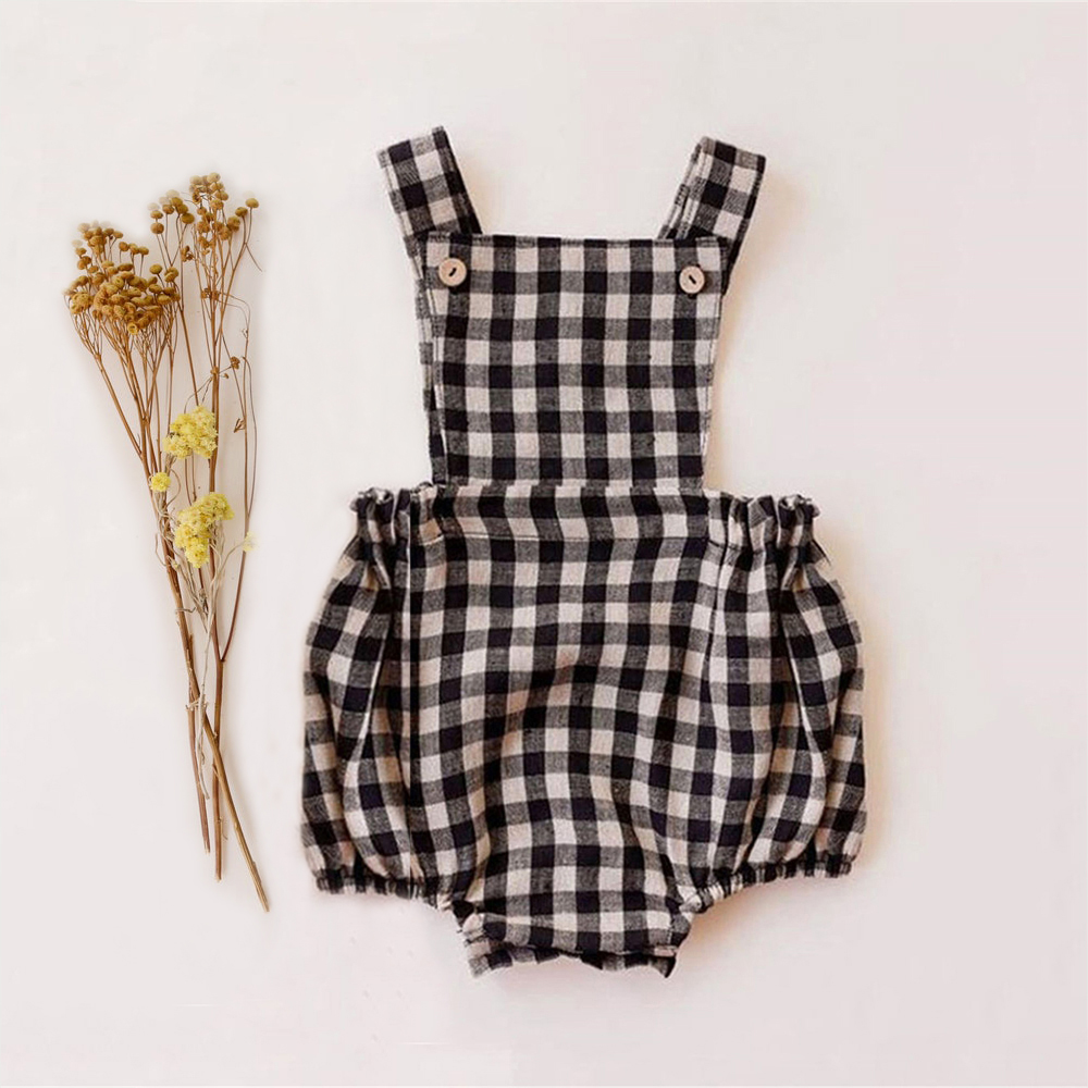 Baby Summer Linen Sleeveless Jumpsuit - Baju monyet bayi baru lahir, 0-2