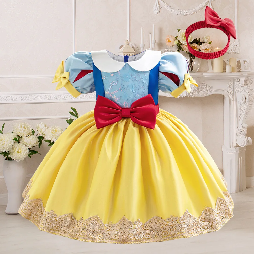 Toddler Girl Tulle Party Dress - Gaun pesta Tutu kuning untuk anak