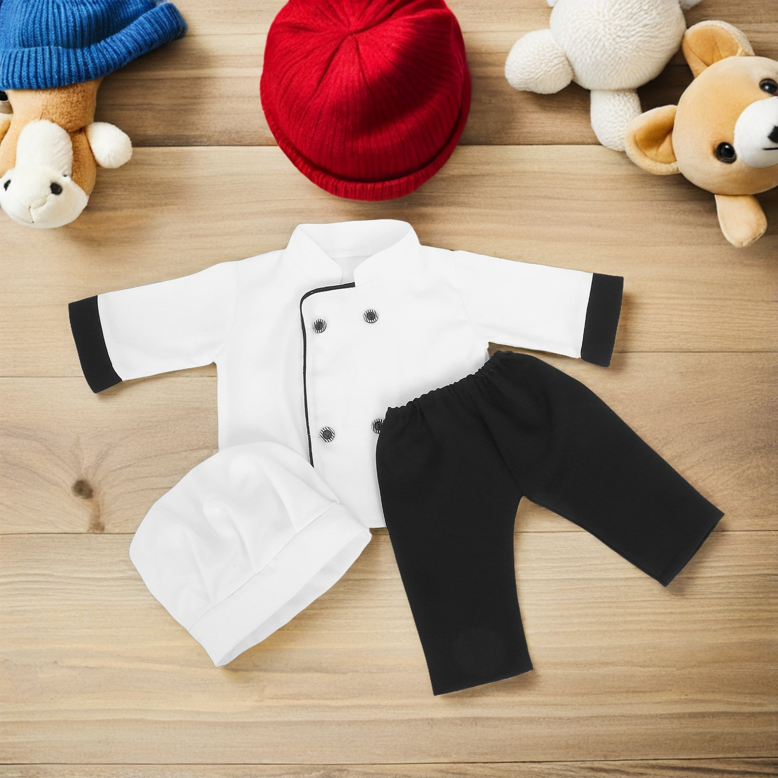 1Set Kostum Koki Bayi untuk Pa - Infant Photography Props Outfit ulasan dan harga