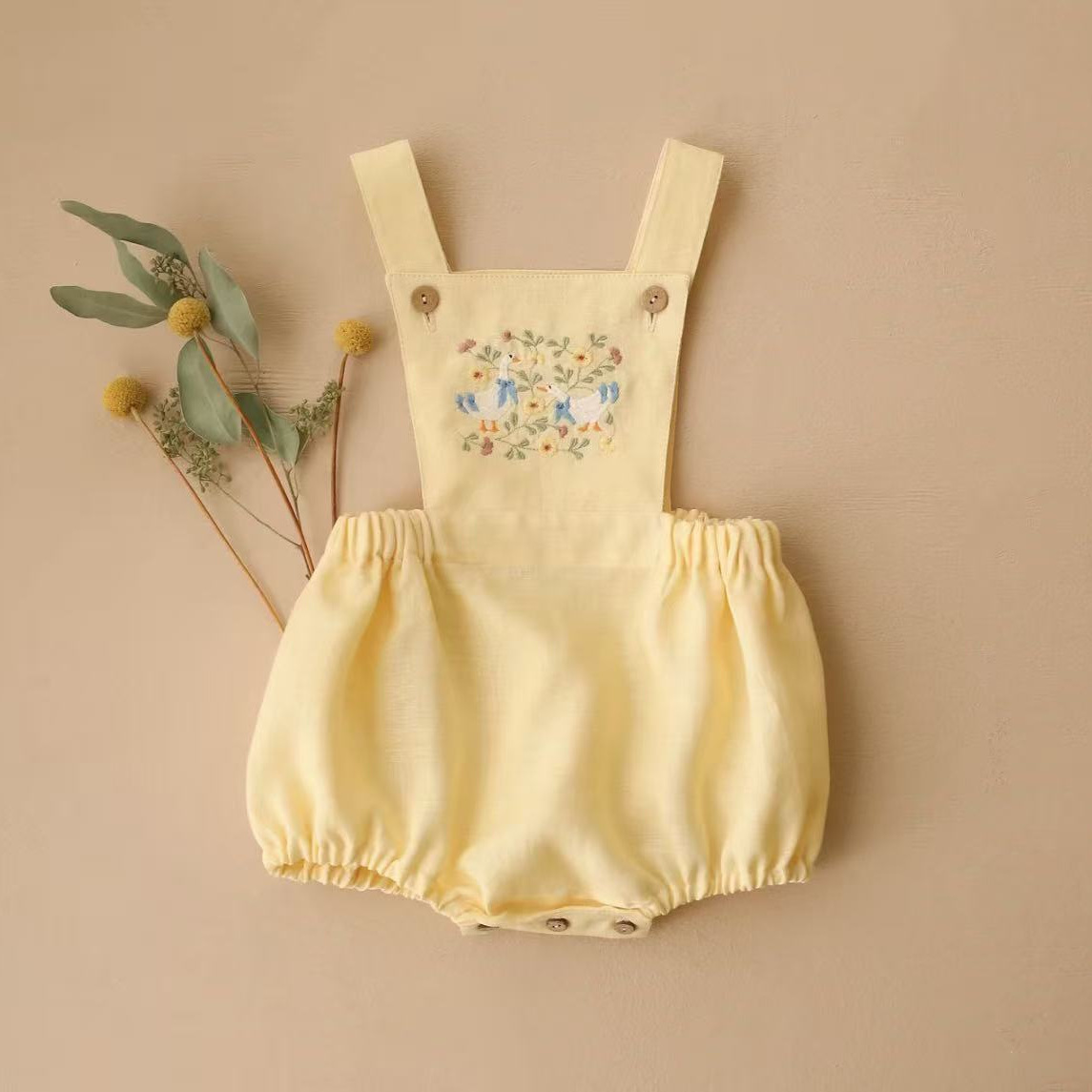 Gaya Pedesaan 2026 Musim Panas - Baby Summer Linen Sleeveless Jumpsuit ulasan dan harga
