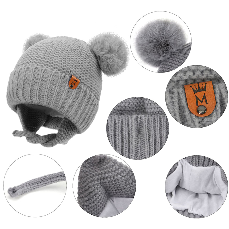 Topi Wol Bayi Topi Pelindung T - Infant Beanie Hat With Ears ulasan dan harga