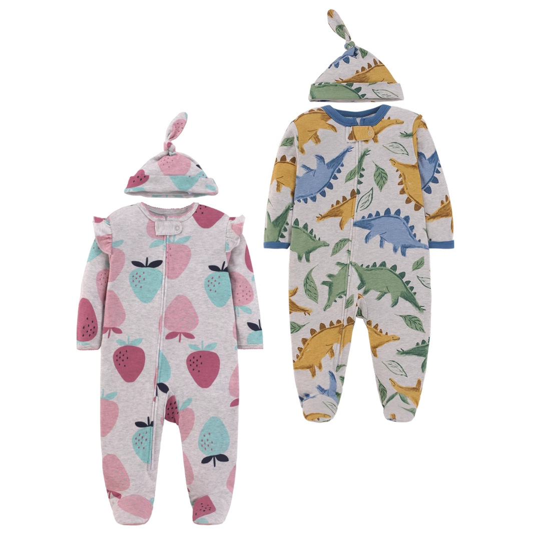 Pakaian Tidur Bayi Baru Lahir  - Cotton Baby Onesies Zipper ulasan dan harga