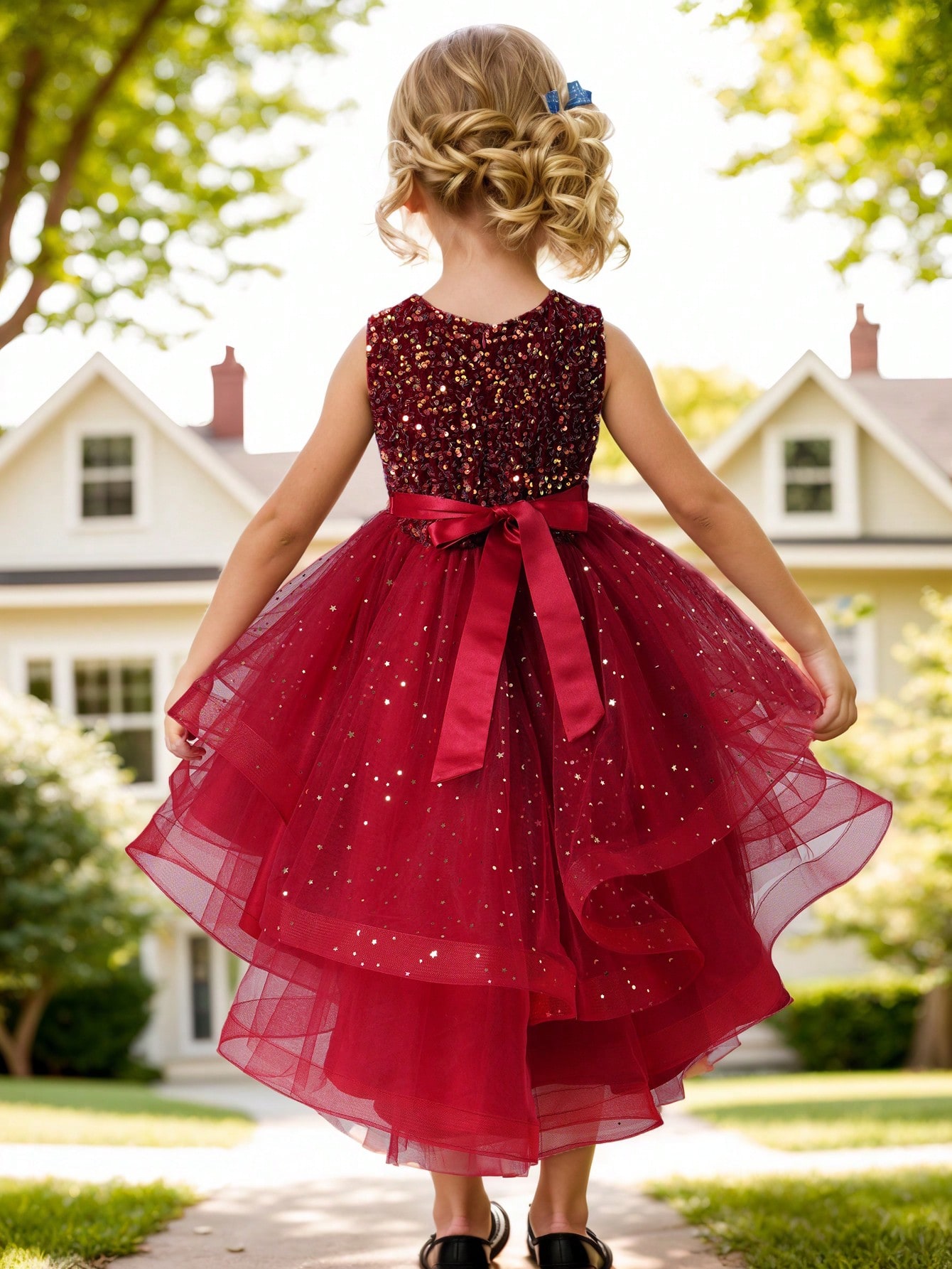 Gaun Pesta Bayi Perempuan Moti - Toddler Girl Tulle Party Dress ulasan dan harga