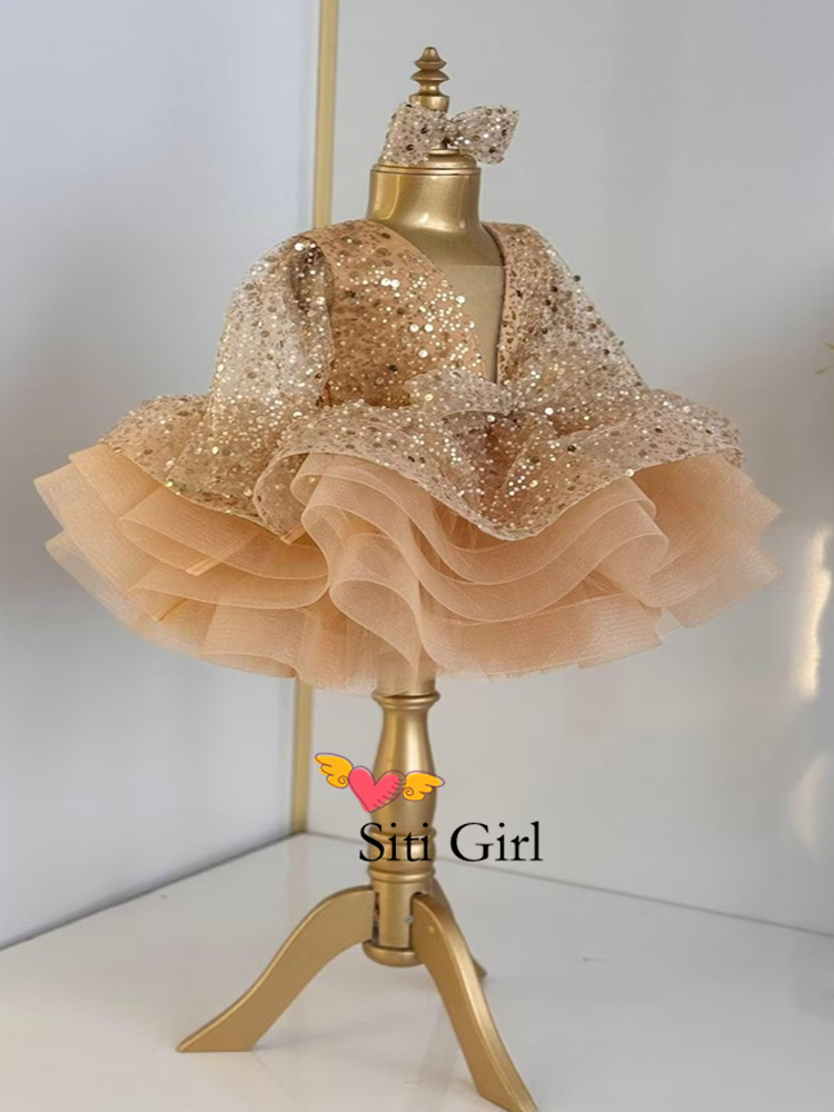 Gaun Bayi Putri Merah Muda Gau - Toddler Girl Tulle Party Dress ulasan dan harga