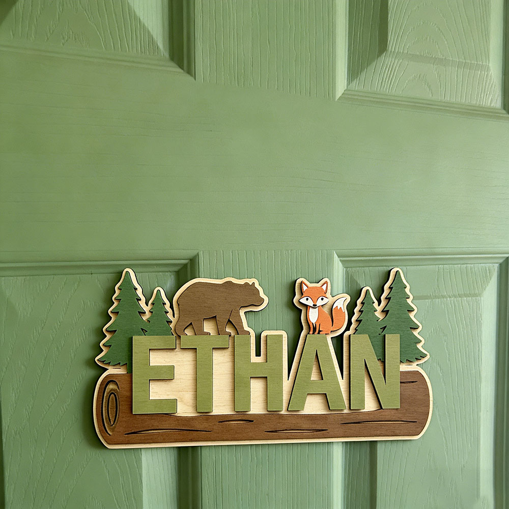 Papan Nama Kayu Hewan Hutan Pe - Nursery ulasan dan harga