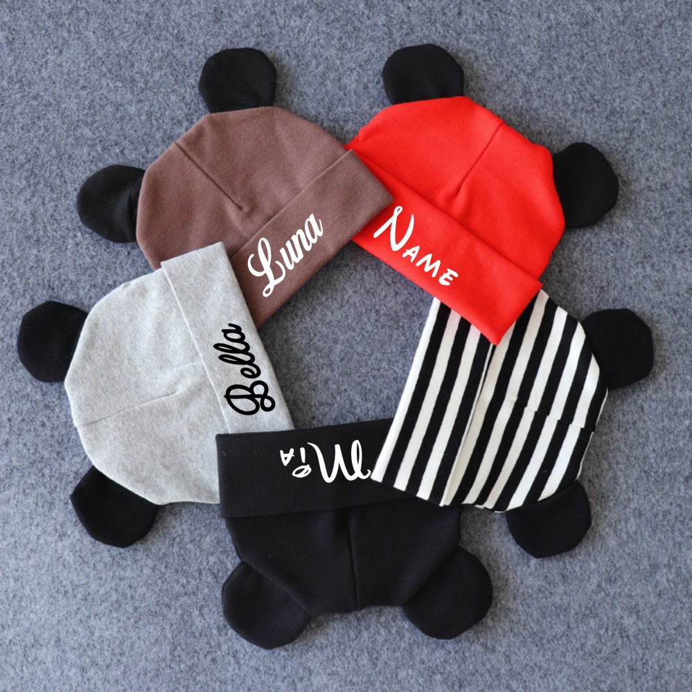 Personalisasi Lucu Bayi Beanie - Infant Beanie Hat With Ears ulasan dan harga