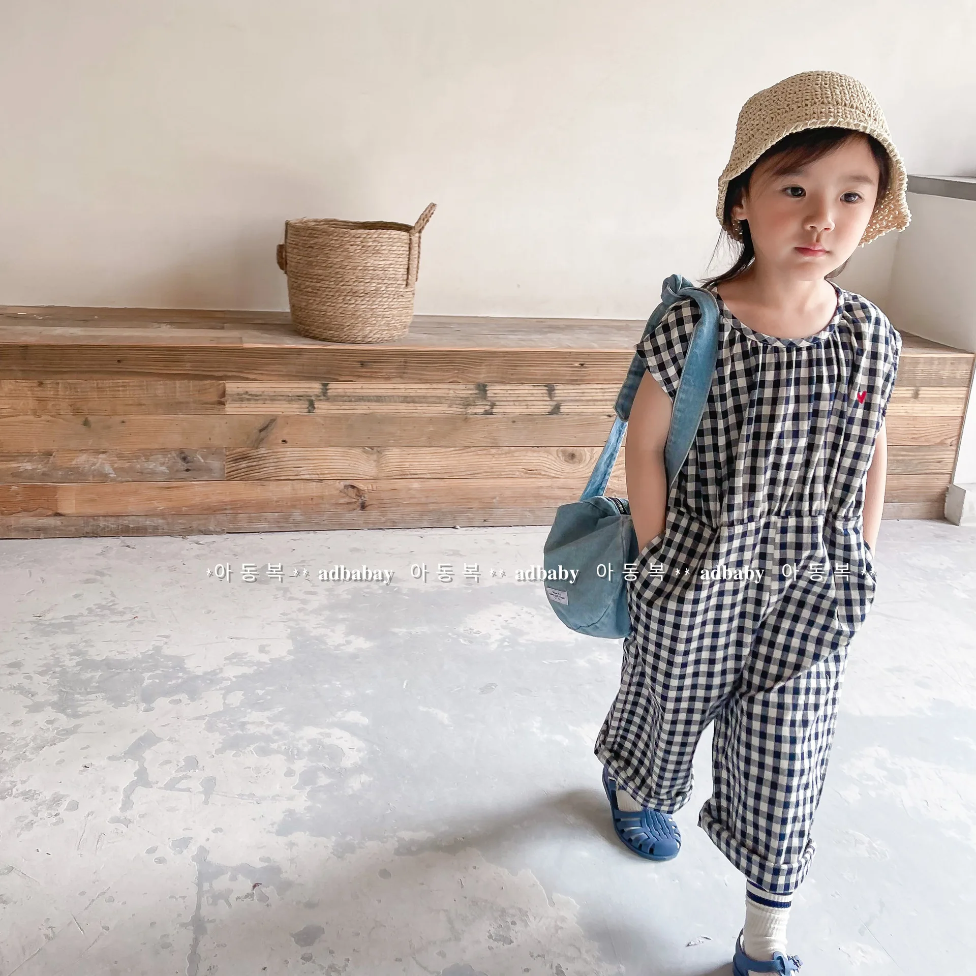 Overall Kotak-kotak Bayi Perem - Baby Summer Linen Sleeveless Jumpsuit ulasan dan harga