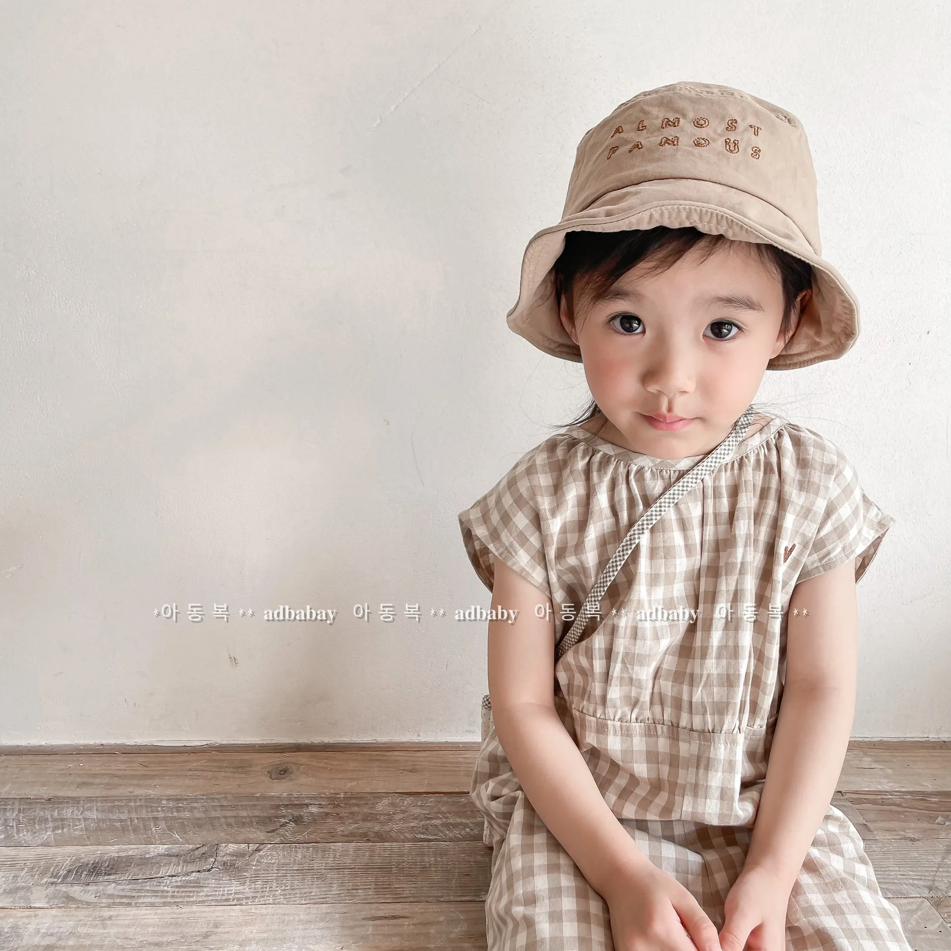 Overall Kotak-kotak Bayi Perem - Baby Summer Linen Sleeveless Jumpsuit ulasan dan harga