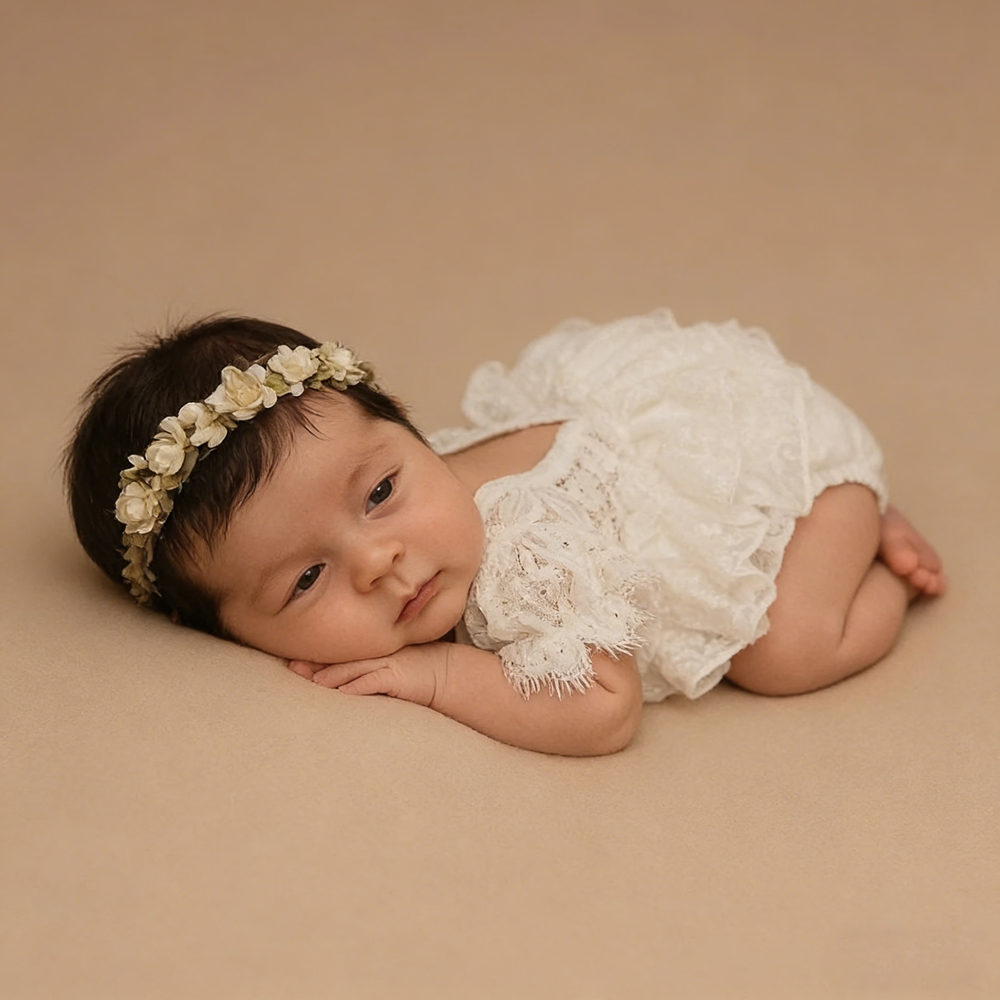 Pakaian Fotografi Bayi Baru La - Newborn Baby Girl Romper Floral ulasan dan harga