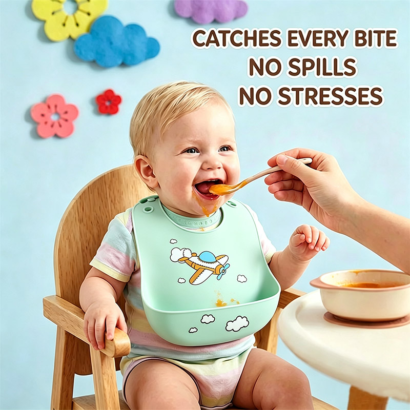 Bib Makan Bayi Silikon Tahan A - Waterproof Baby Bibs Silicone ulasan dan harga