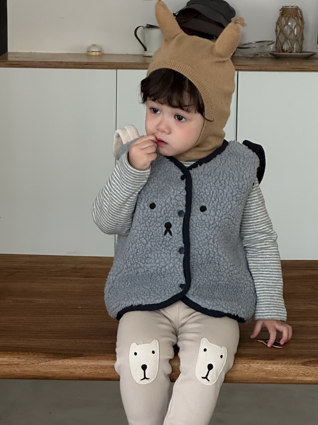 Rompi Bulu Tanpa Lengan Bayi M - Toddler Boy Winter Fleece Jacket ulasan dan harga