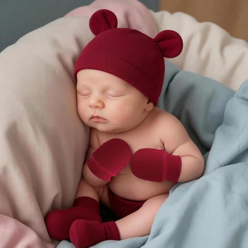 Sarung Tangan Anti Gores Bayi, - Infant Beanie Hat With Ears ulasan dan harga