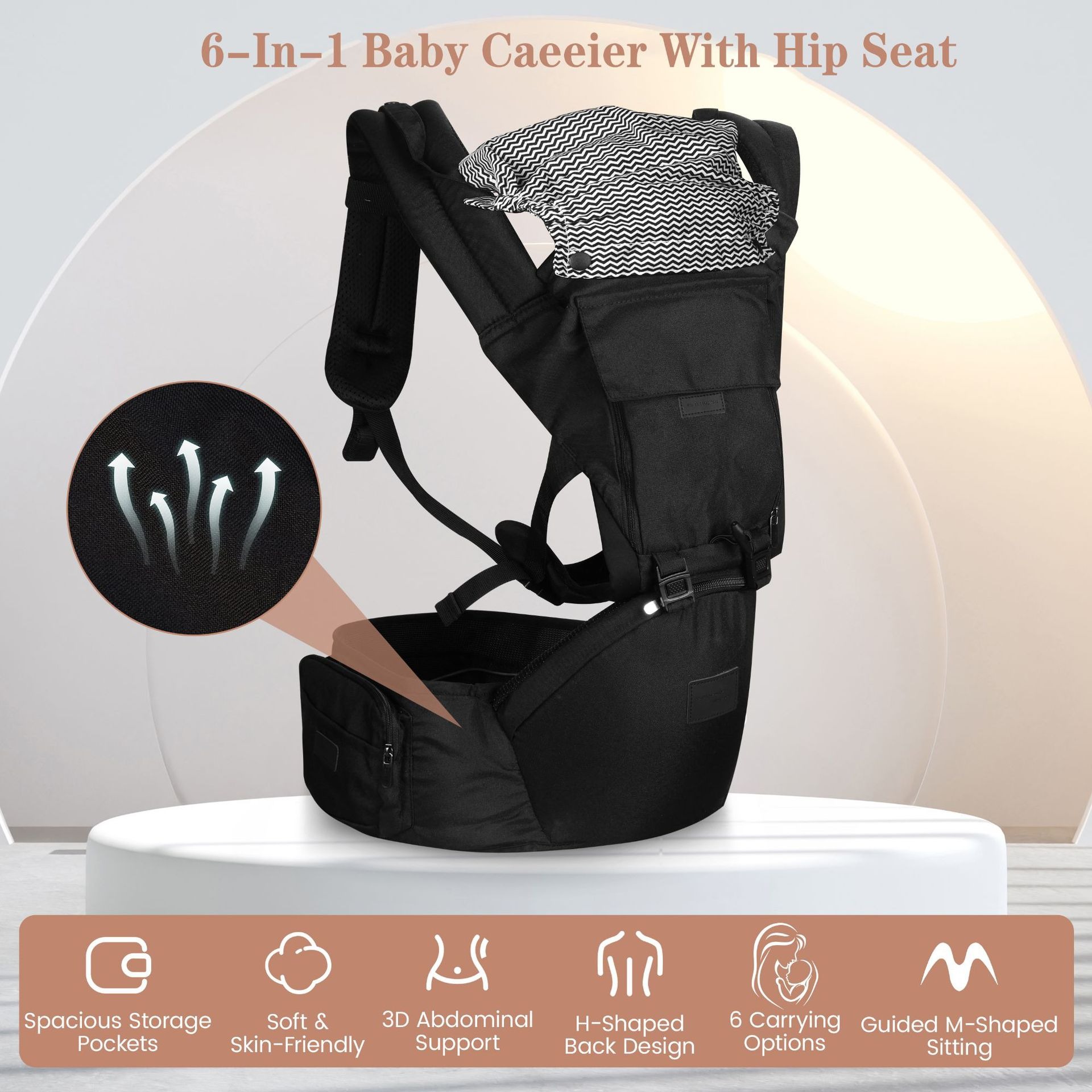 Carrier Bayi dengan Hip Seat,  - Ergonomic Baby Carrier Newborn To Toddler ulasan dan harga