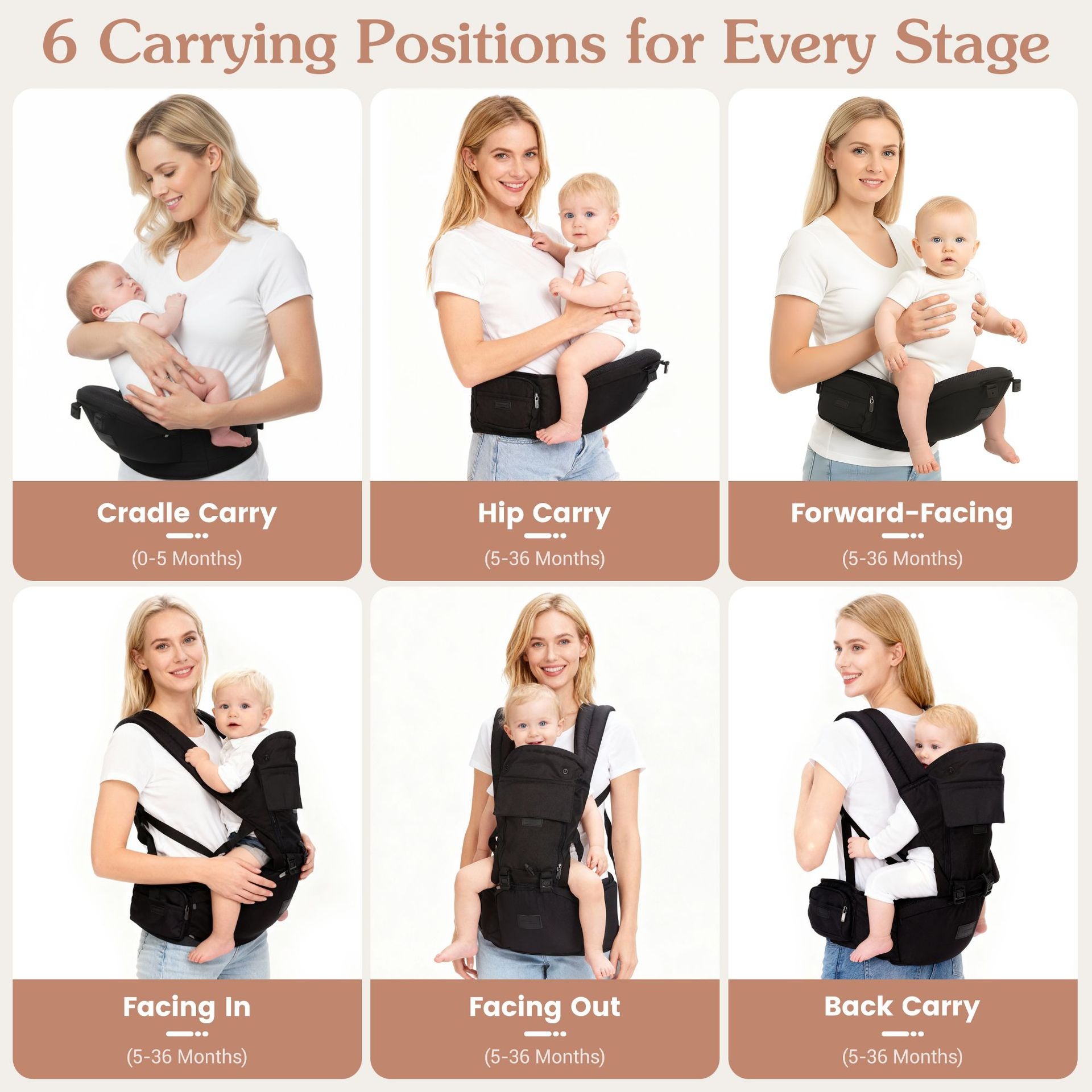Carrier Bayi dengan Hip Seat,  - Ergonomic Baby Carrier Newborn To Toddler ulasan dan harga
