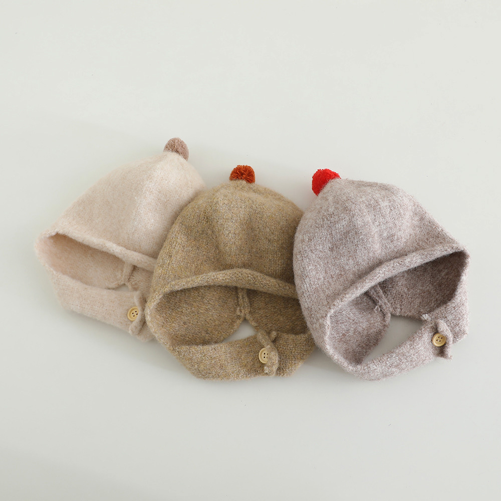 Topi Bayi Rajut Musim Dingin d - Infant Beanie Hat With Ears ulasan dan harga