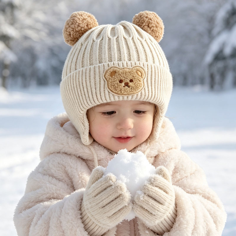 1-10PCS Topi Beanie Rajut Teli - Infant Beanie Hat With Ears ulasan dan harga