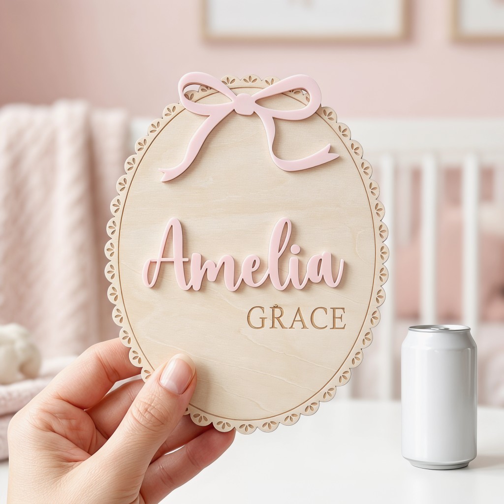 1Pc Plakat Nama Bayi Kayu deng - Nursery ulasan dan harga
