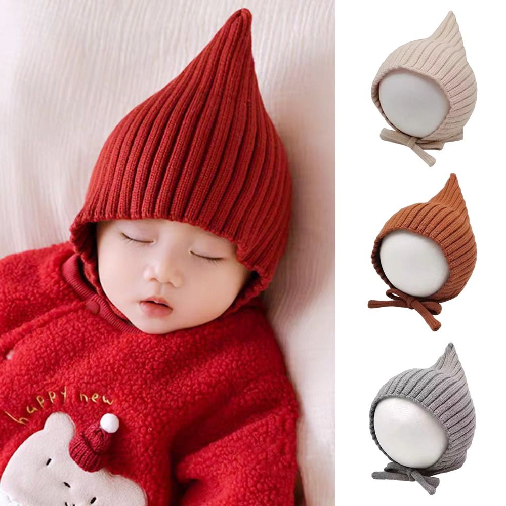 Topi Bayi Warna Solid Lucu Top - Infant Beanie Hat With Ears ulasan dan harga