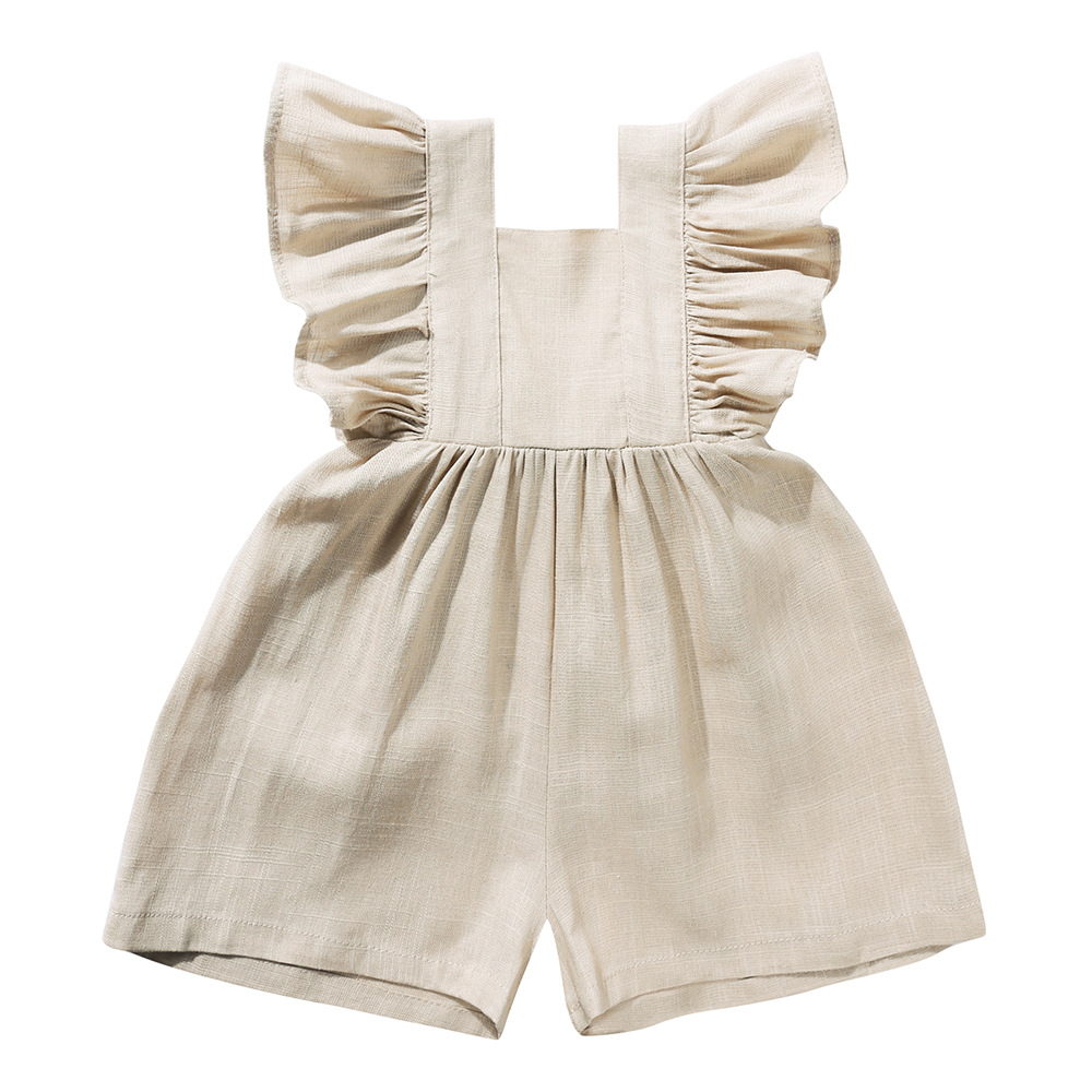 Pakaian Bayi Musim Panas Unise - Baby Summer Linen Sleeveless Jumpsuit ulasan dan harga