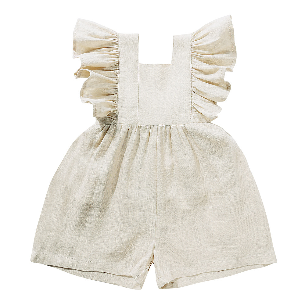 Pakaian Bayi Musim Panas Unise - Baby Summer Linen Sleeveless Jumpsuit ulasan dan harga