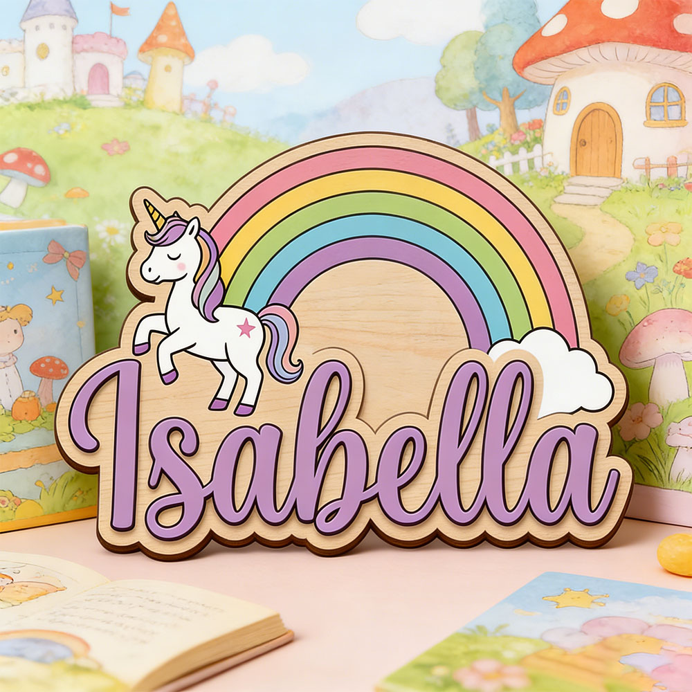 Papan Nama Kustom Unicorn & Pe - Nursery ulasan dan harga