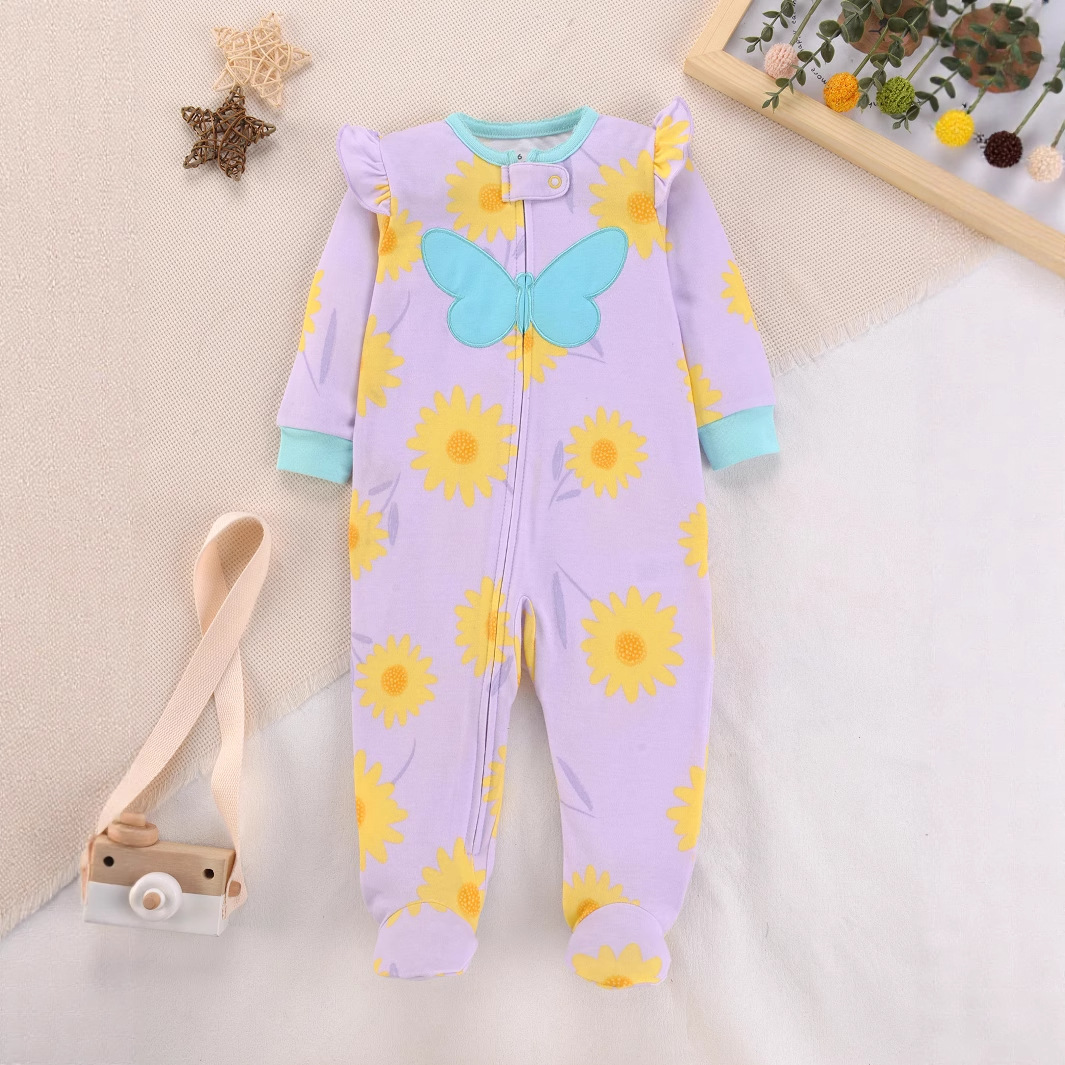 Pakaian Tidur Bayi Baru Lahir  - Cotton Baby Onesies Zipper ulasan dan harga