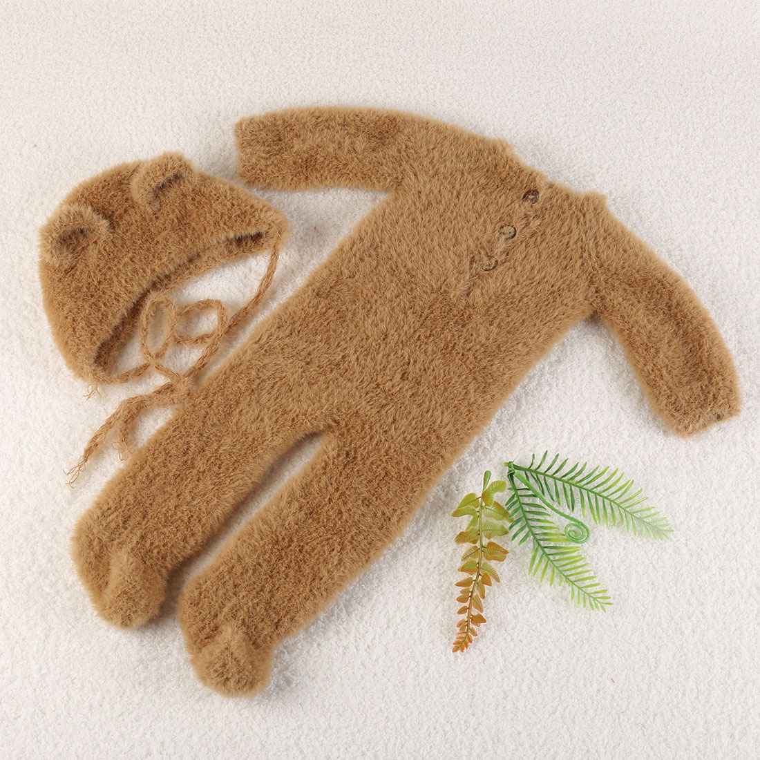Romper Beruang Teddy Rajutan V - Infant Photography Props Outfit ulasan dan harga