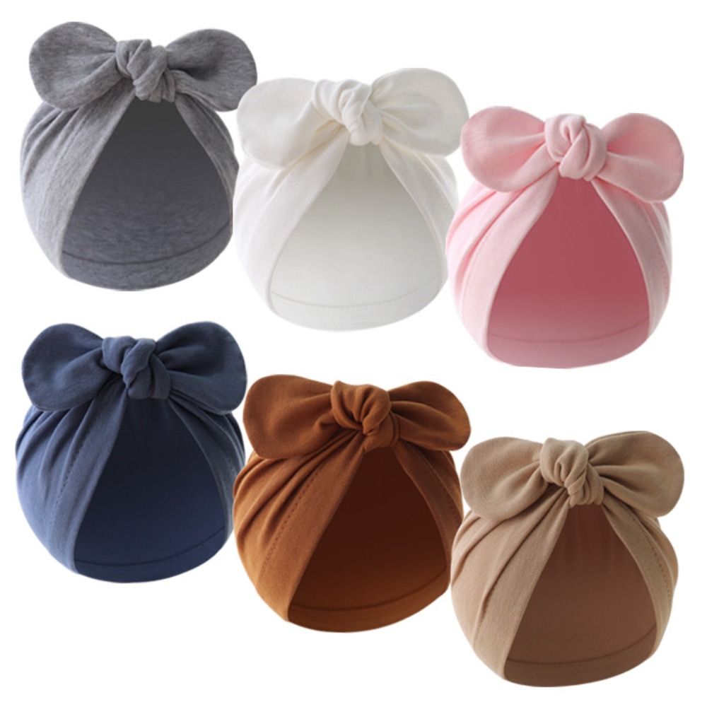 Topi Bayi Simpul Bunga Lucu To - Infant Beanie Hat With Ears ulasan dan harga