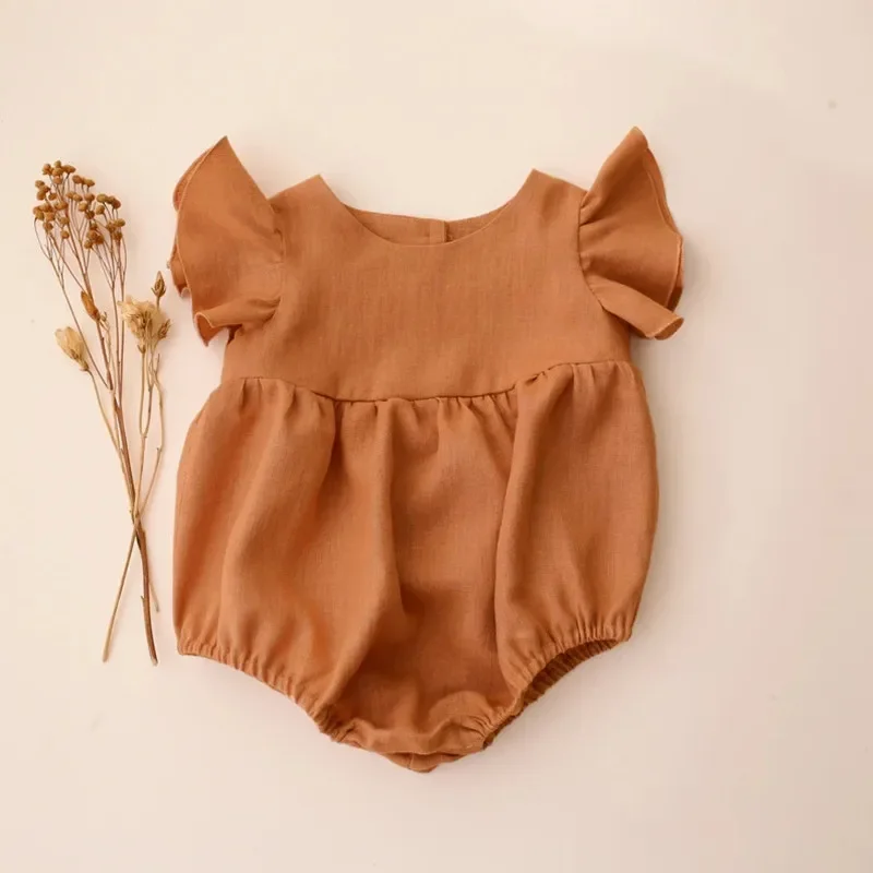 Baju jumpsuit katun Linen bayi - Baby Summer Linen Sleeveless Jumpsuit ulasan dan harga