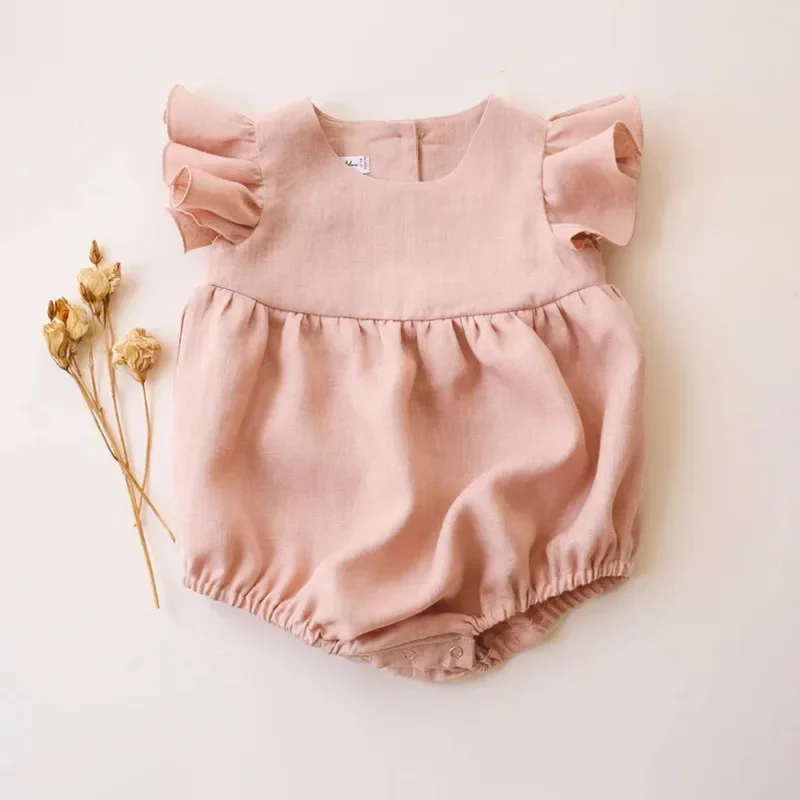 Baju jumpsuit katun Linen bayi - Baby Summer Linen Sleeveless Jumpsuit ulasan dan harga
