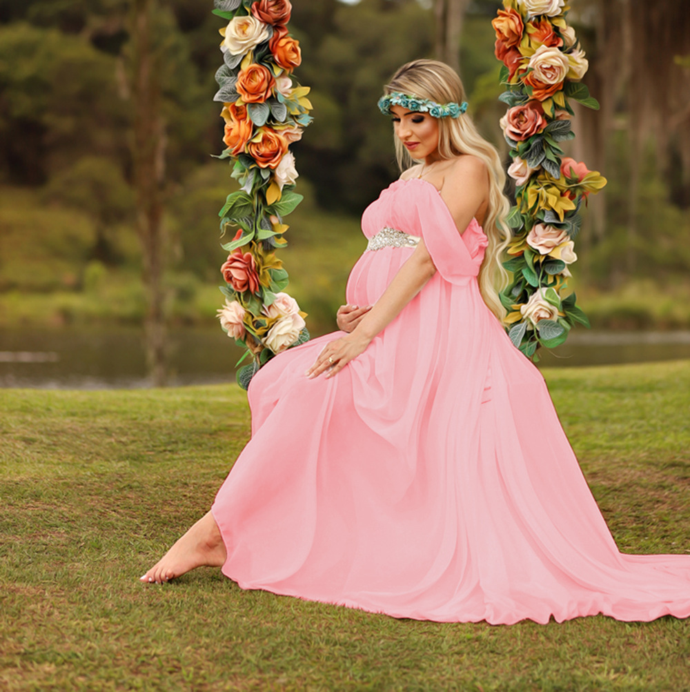 Gaun Maxi Lengan Pendek Berend - Maternity Wear ulasan dan harga