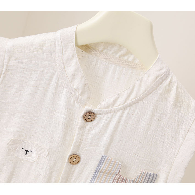 Romper Musim Panas Bayi Laki-l - Baby Summer Linen Sleeveless Jumpsuit ulasan dan harga