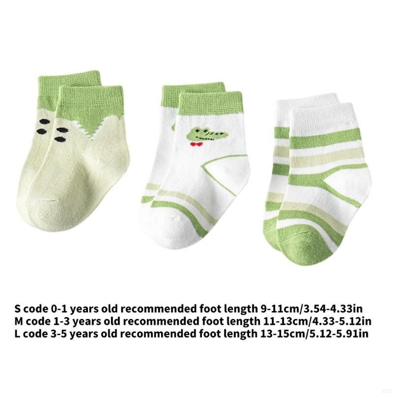 3 Pasang Kaus Bayi Bernapas Ka - Unisex Baby Socks Non Slip ulasan dan harga